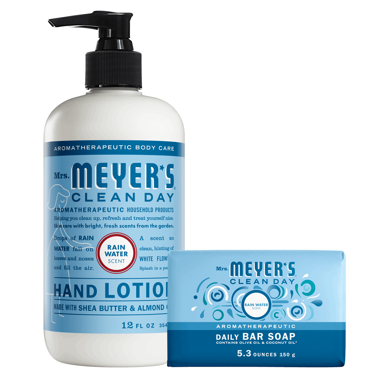 Mrs. Meyer's Rain Water Bar Soap and Hand Lotion Set