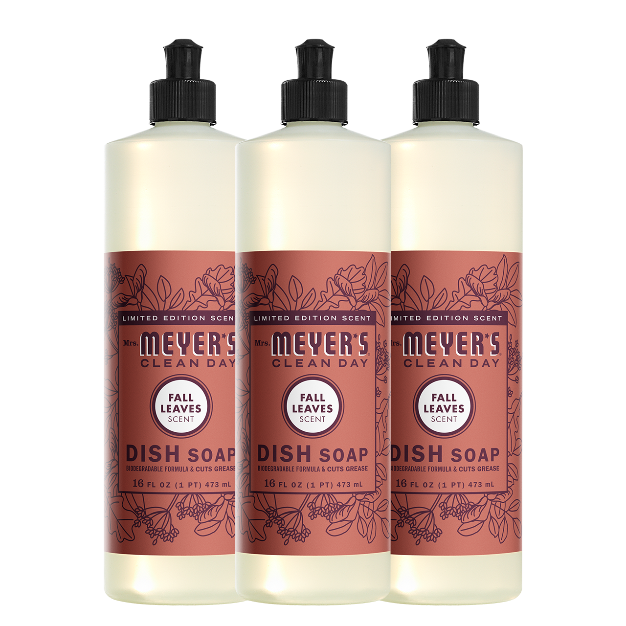 Mrs. Meyer's Fall Leaves 3-Count Liquid Dish Soap Bundle