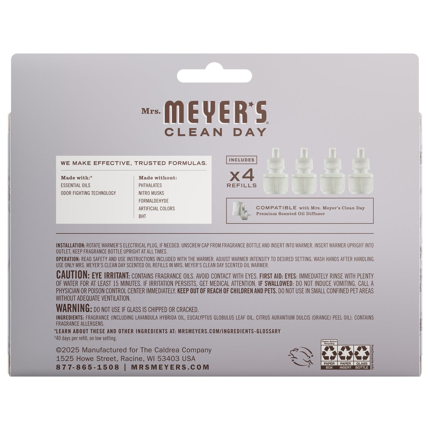 Mrs. Meyer's Lavender 4-Pack Plug-In Scented Oil Refills