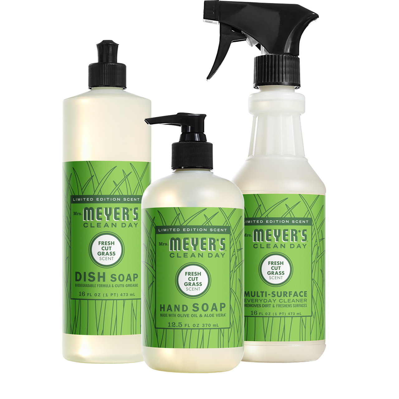 Mrs. Meyer's Fresh Cut Grass Essential Kitchen Cleaning Set