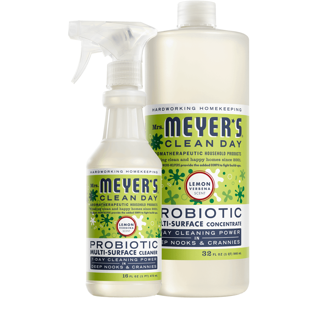 Mrs. Meyer's Lemon Verbena Probiotic Multi-Surface Cleaner and Concentrate Set