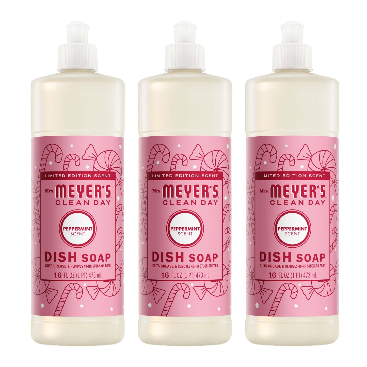 Mrs. Meyer's Peppermint 3-Count Liquid Dish Soap Bundle