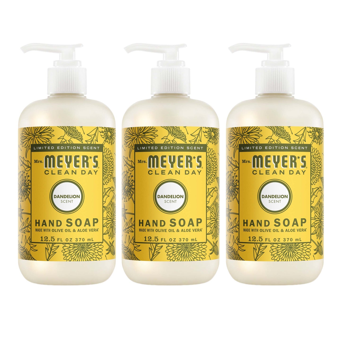 Mrs. Meyer's Dandelion 3-Count Liquid Hand Soap Bundle